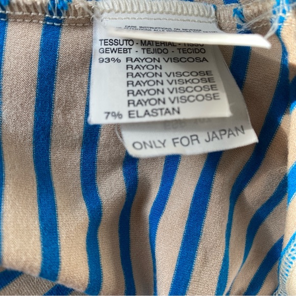 Max Mara Tan and BlueStripe Short Sleeve Shirt - M (fits small) - Picture 12 of 14